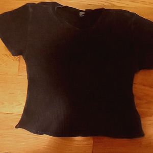 Forever 21 teen girls large blackish-gray crop top shirt